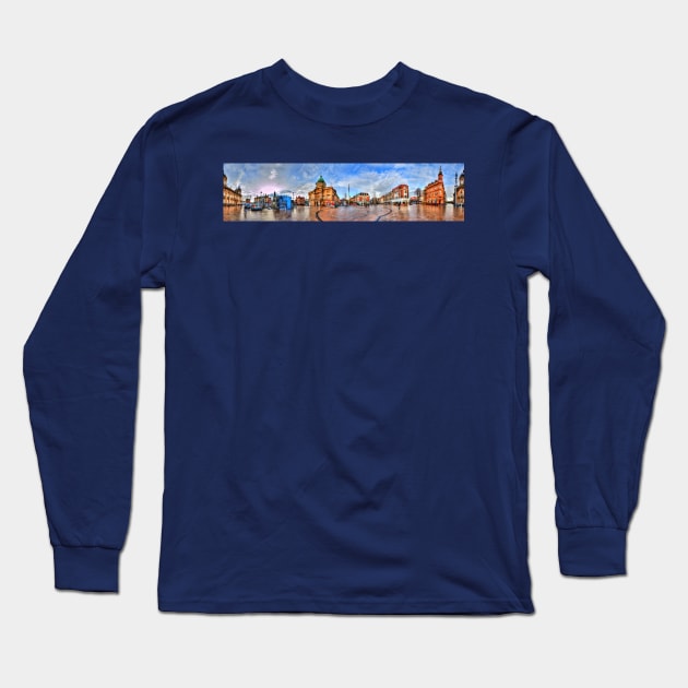 Hull City Queen Victoria Square Panorama Long Sleeve T-Shirt by tommysphotos